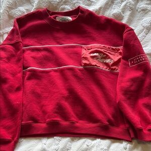 PacSun Red Sweatshirt with Tonal Stripes